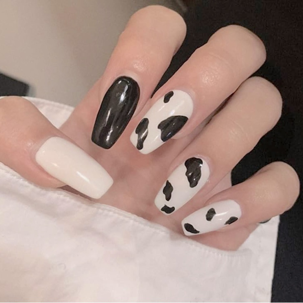 Cow Print Press On Nails